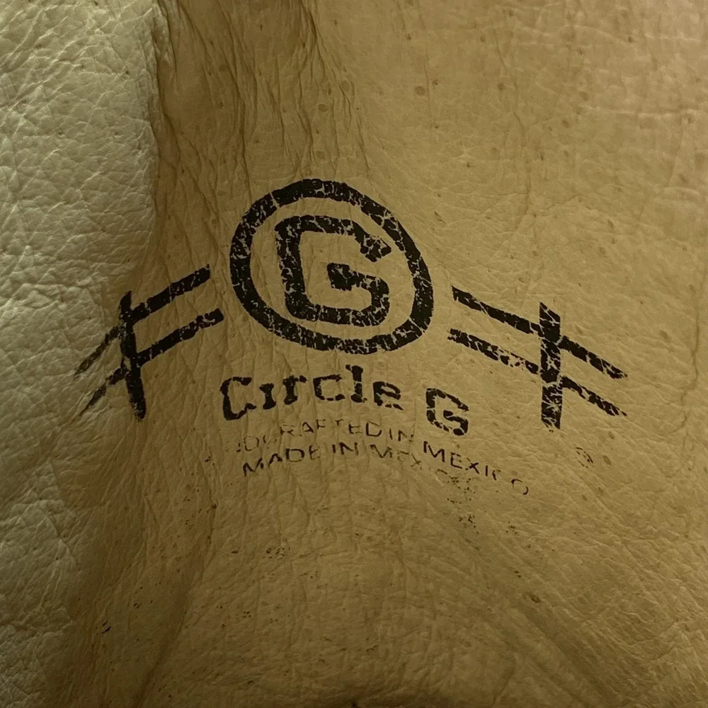 Circle G Boots Womens 6 Gray L5253 Western Embroidered Leather Square Toe